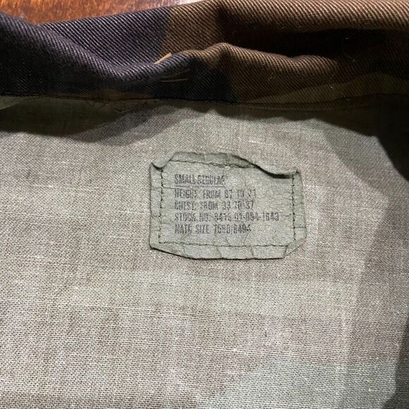 US Army Camouflage Ripstop Military Field Jacket Green Brown Men's Size Small - Picture 7 of 9